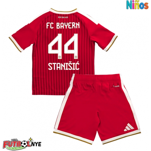 Camiseta Bayern Munich Josip Stanisic #44 Primera Equipación para niños 2026-27 manga corta (+ pantalones cortos)